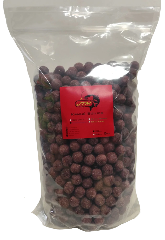 JTM Carp Kŕmne boilies 5 kg RED JOHN(Robin red)