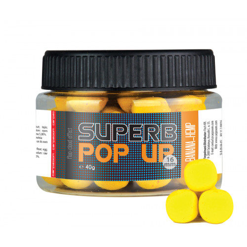 CARP ZOOM boilies SUPERB POP-UP 16 mm BANÁN-KONOPE