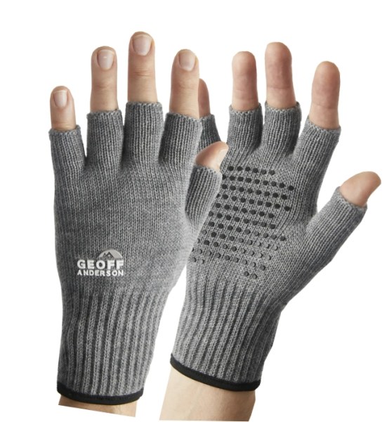 GEOFF ANDERSON rukavice MERINO bez prstov šedé