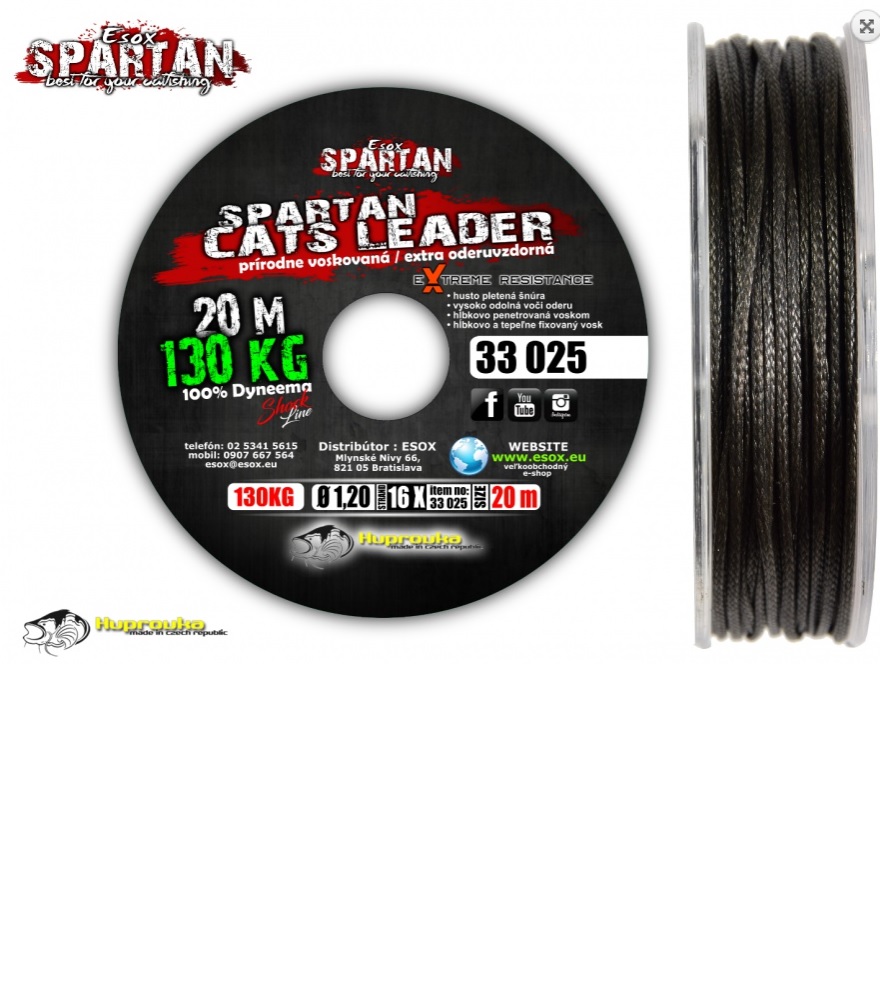 ESOX nadväzcová šnúra SPARTAN Cats Leader 130 kg / 20m