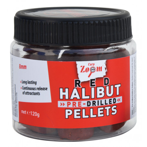 CARP ZOOM Pre-drilled RED Halibut Hook Pelety