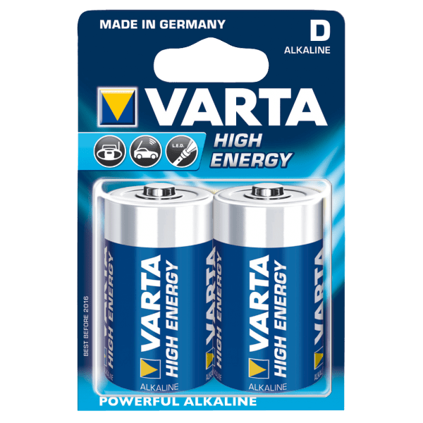 VARTA High Energy D 1,5V alkalické batérie 2ks