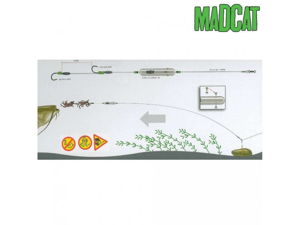 MAD CAT Náväzec ADJUSTA PROFI RIVER RIG WORM AND SQUID